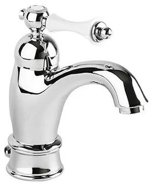 Смеситель CEZARES -LSM1-A-01-Bi для умывальника, донный клапан, хром/ручка белая