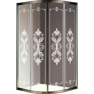 Душевой уголок CEZARES (985-1000x985-1000x1950) R-2-100-SCORREVOLE-CP-Br стекло узор/бронза