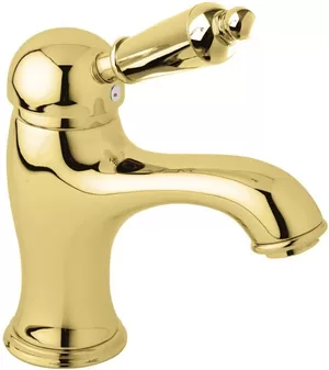 Смеситель CEZARES LSM1-03/24-M для умывальника, однорычажный, дон.клапан, золото/ручка металл