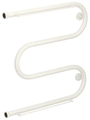 СУНЕРЖА М-образный + 2 полки Полотенцесушитель 600х600 белый, нак. гайка 1"