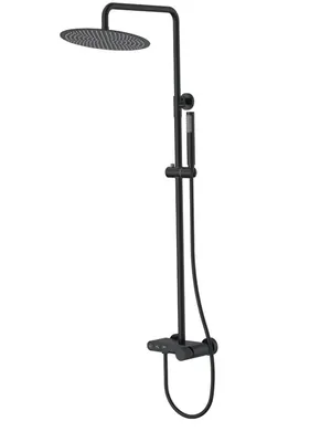 Душевая система Boheme 128-BB.3 настенная, с изливом, верхний/ручной душ, черный
