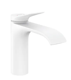 Смеситель Hansgrohe 75020700 для раковины, однорычажный, 110, сливной гарнитур, мат.белый