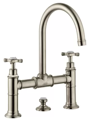 Смеситель Axor 16511820 для умываника двухзахватный "мостик", шлиф. никель