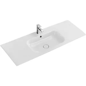 Раковина накладная CEZARES CZR-NAT-120-LVB 120 см, перелив, отверстие под смеситель, керамика, белый