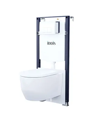 Инсталляция с подвесным унитазом IDDIS сиденье с микролифтом, клавиша смыва BASAI03i73