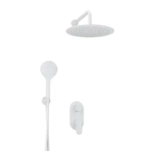 Душевая система WasserKRAFT A85155 встраиваемый смеситель, верхний 300мм и ручной душ, белый матовый