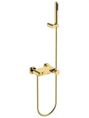Смеситель Boheme 123-GG.4 для ванны/душа, настенный, с изливом, с ручным душем, золото