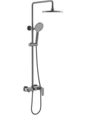 Душевая система Aquatek AQ2140BGM для ванны/душа, однозахватный, верх./руч. душ, сталь оруж