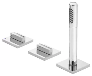 Смеситель на борт ванны Keuco встраиваемый,на 3 отверстия,шланг 1500 мм,хром 51130 010500