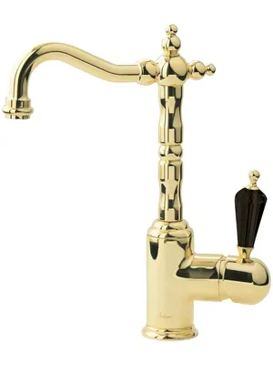 Смеситель Boheme Nero 252 для раковины, на 1 отверстие, однозахватный, золото