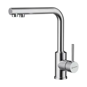 Смеситель для мойки Omoikiri 2 Plus BN с изливом для питьевой воды, цвет нерж.сталь 4994342