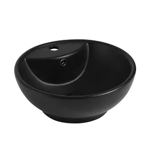 Раковина накладная ABBER Вequem d460 без отв. под смеситель и перелив,черный мат. AC2101MB