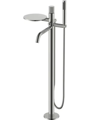 Смеситель Boheme 129-NB.3 для ванны/душа, напольный, однозахв, с ручным душем, никель браш
