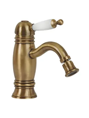 Смеситель для биде Migliore однозахв., ручка сверху белая, бронза 19083 (ML.OXF-6325.BI.BR)