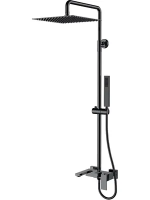 Душевая система Boheme 478-SGM настенная, однозахватная, верхний/ручной душ, графит глянц