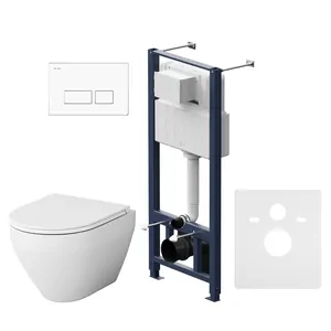 Комплект инсталляции AM.PM клавиша Pro S белая + унитаз Spirit 2.0 FlashClean сиденье микролифт IS47001.701700