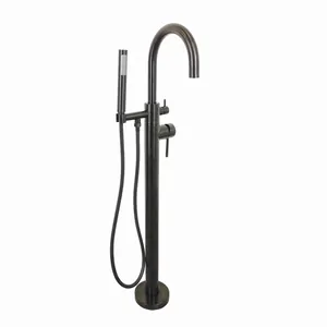 Смеситель для ванны Paini напольный, с душевым гарнитуром, черный брашированный 78PZ136LM