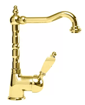 Смеситель CEZARES LSM2-03/24-M для умывальника, дон.клапан, золото 24кар/ручка металл