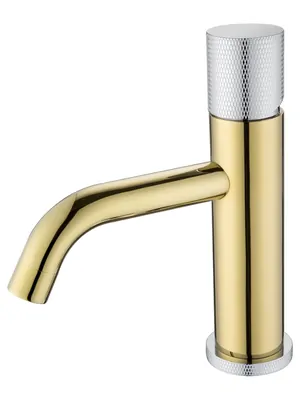 Смеситель Boheme 121-GCR.2 для раковины, на 1 отверстие,однозахватный,ручка touch,золото+хром