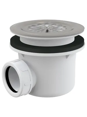 Сифон для душевого поддона Alcaplast A48 пластик с нержавеющей решеткой, вых. 40