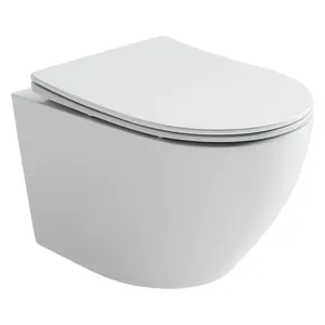 Унитаз подвесной Ceramicanova 360х490х360 безободковый,с сиденьем,белый CN11001