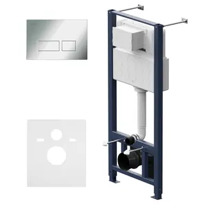 Инсталляция AM.PM для подвесного унитаза I012704.7051 с пневматической клавишей S, глян.хром