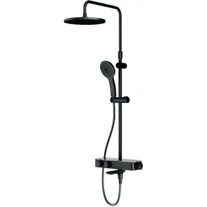 Душевая система AM.PM F0750A522 с термостатом, верхним/ручным душем, черный матовый