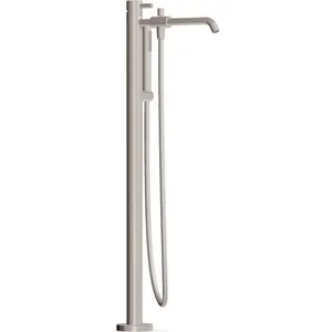 Смеситель напольный Zucchetti ZP6622.C3 для ванны/душа, однозахватный, брашированный никель