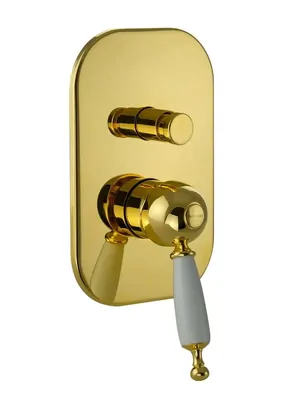 Смеситель для ванны/душа Migliore скрыт.монтажа, 2 поз, ручка белая, золото ML.OXF-6372.BI.DO