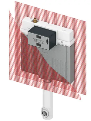 Смывной бачок скрытого монтажа TECEbox Octa 2 9370500 с арматурной сеткой, для напольного унитаза