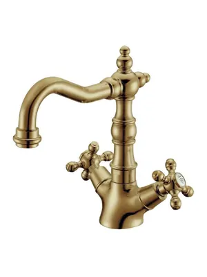 Смеситель Boheme Presente 312 для раковины, на 1 отверстие, двухзахватный, бронза