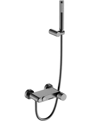 Смеситель Boheme 123-GM.2 для ванны/душа, настенный, с изливом, с ручным душем, графит