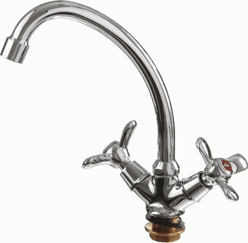 Смеситель Ledeme для кухни, двухзахватный, поворотный излив, хром L5912