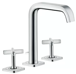 Смеситель Axor 36108000 для умывальника 165мм,3 отверстия,двухзахватный с донным клапаном