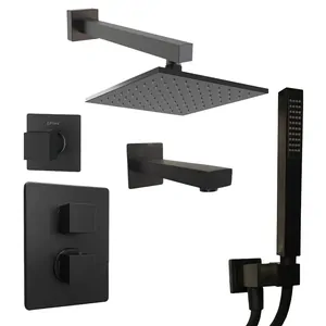 Душевая система Paini Grazia для ван./душа,терм.,вер./ручн.душ,черн. браш. 21PZSET36911THSHBATH