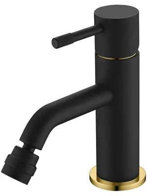 Смеситель Boheme 466-BG для биде, на 1 отверстие, однозахватный, чёрный+золото