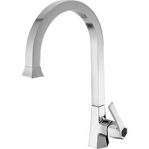 Смеситель для раковины CISAL высокий, поворотный излив, хром+черный матовый CH0005346T