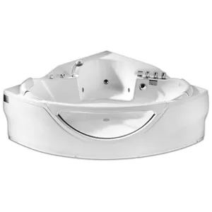 Акриловая ванна Gemy (1550х1550) гидромассажная, со вставкой из прозрачного стекла G9025-II B