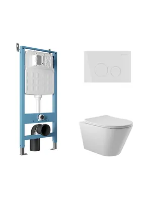 Инсталляция Aqueduto TECNICA NOVO + унитаз с сиденьем + клавиша смыва CIRCULO AQDS086