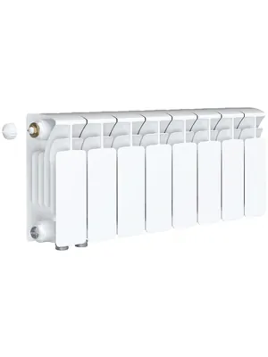 Радиатор биметаллический Rifar Ventil BVL 200 нижнее левое подключение, 8 секций, 800 Вт