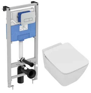 Инсталляция Ideal Standard ProSys 120P клавиша хром + Унитаз II AquaBlade + сиденье микролифт P387001