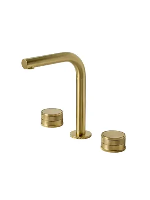 Смеситель Boheme 152-MG-PR для раковины, на 3 отверстия, двухзахватный, золото матовое