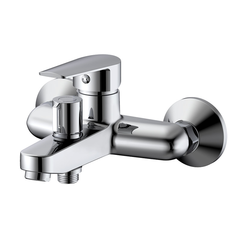 Смеситель для ванны/душа VODA HI 54 настенный, однозахватный, короткий излив, цвет: хром