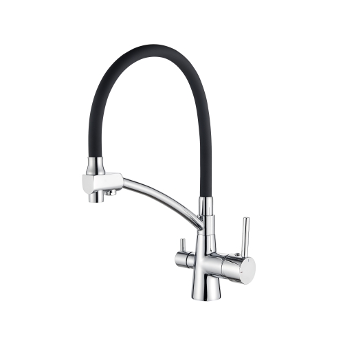 Смеситель Ledeme для кухни, с гибким изливом, с краном для питьевой воды, черный L4855-2