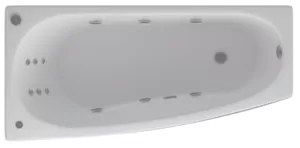 Ванна акриловая Акватек левая,160х75 аэромассаж,пневмоуправление, панель, каркас,слив