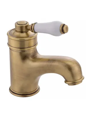 Смеситель для раковины Migliore ручка белая, бронза ML.ERM-7013.BI.BR