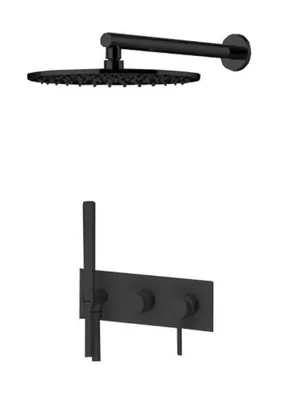 Душевая система GATTONI 9170/PDNO встраиваемая, верхний и ручной душ, черная мат