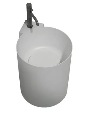 Раковина подвесная ABBER (422х422х500) искусственный камень, белый матовый AS2625