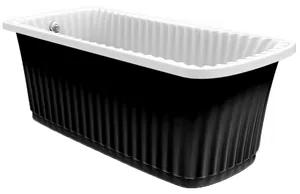 Ванна MIGLIORE 174x83 panello черная панель, фурнитура хром 25341