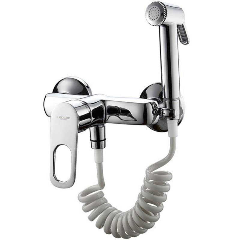 Смеситель Ledeme настенный, с гигиеническим душем хром L5249